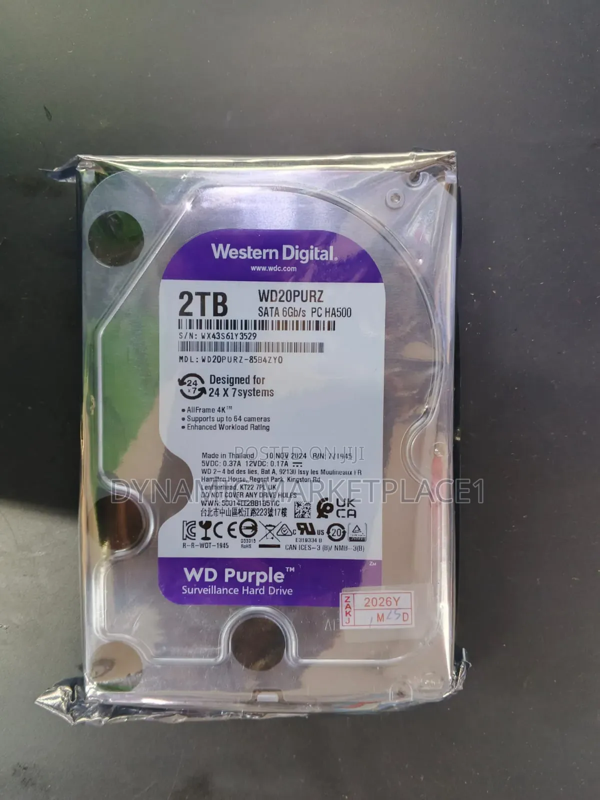 Surveillance Harddisk We Purple 2tb