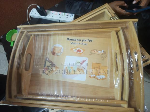 3 Pieces High Quality Heavy Bamboo Serving Plate