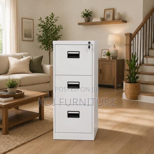 Office Cabinets; Three Drawers Storage Home Office Steel Cabinet - thumbnail 4