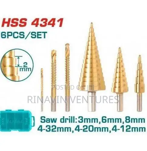 Total Acsd2061 Step Drill Bit Set 6pcs