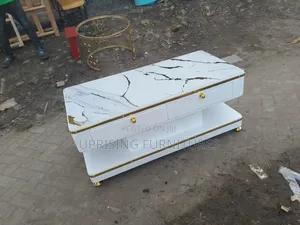 Table White Gold Marble Top 2×4 Feet Marble Top Gold