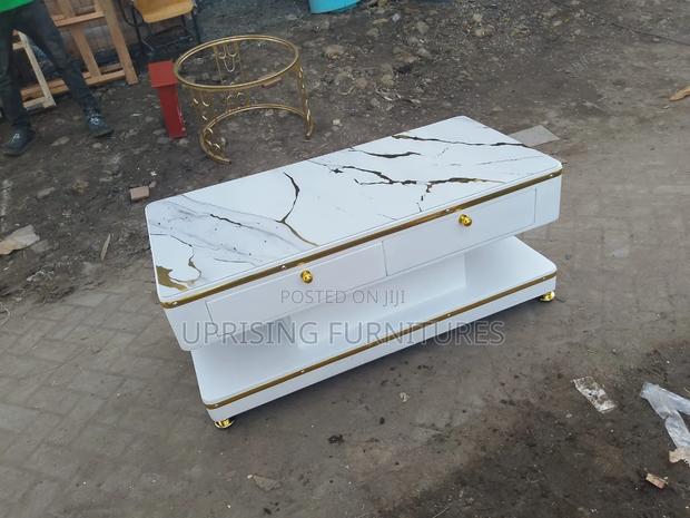 Table White Gold Marble Top 2×4 Feet Marble Top Gold