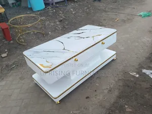 Smart Table White Gold With Drawers