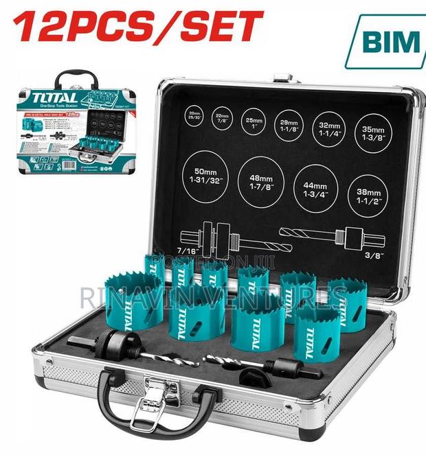 Total Tacsh1121 Bi-Metal Hole Saw Set 12pcs