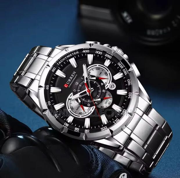 Black and Silver Curren Mens Wrist Watch