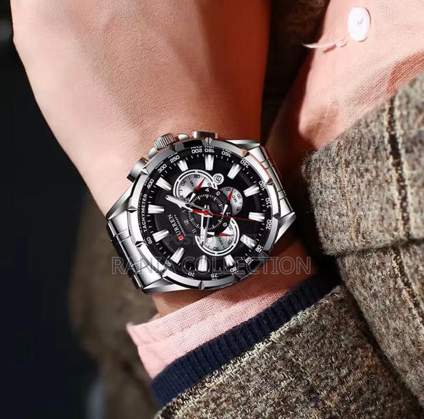 Black and Silver Curren Mens Wrist Watch - thumbnail 2