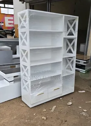 Shoe Rack White 4×6ft With Side Handbag Shelves