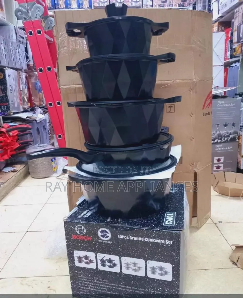 Long Diamond 11pieces Bosch With Silicone Lids in Black and Grey