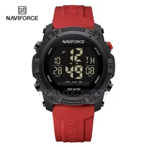 Red Strap Naviforce Unisex Wrist Watch
