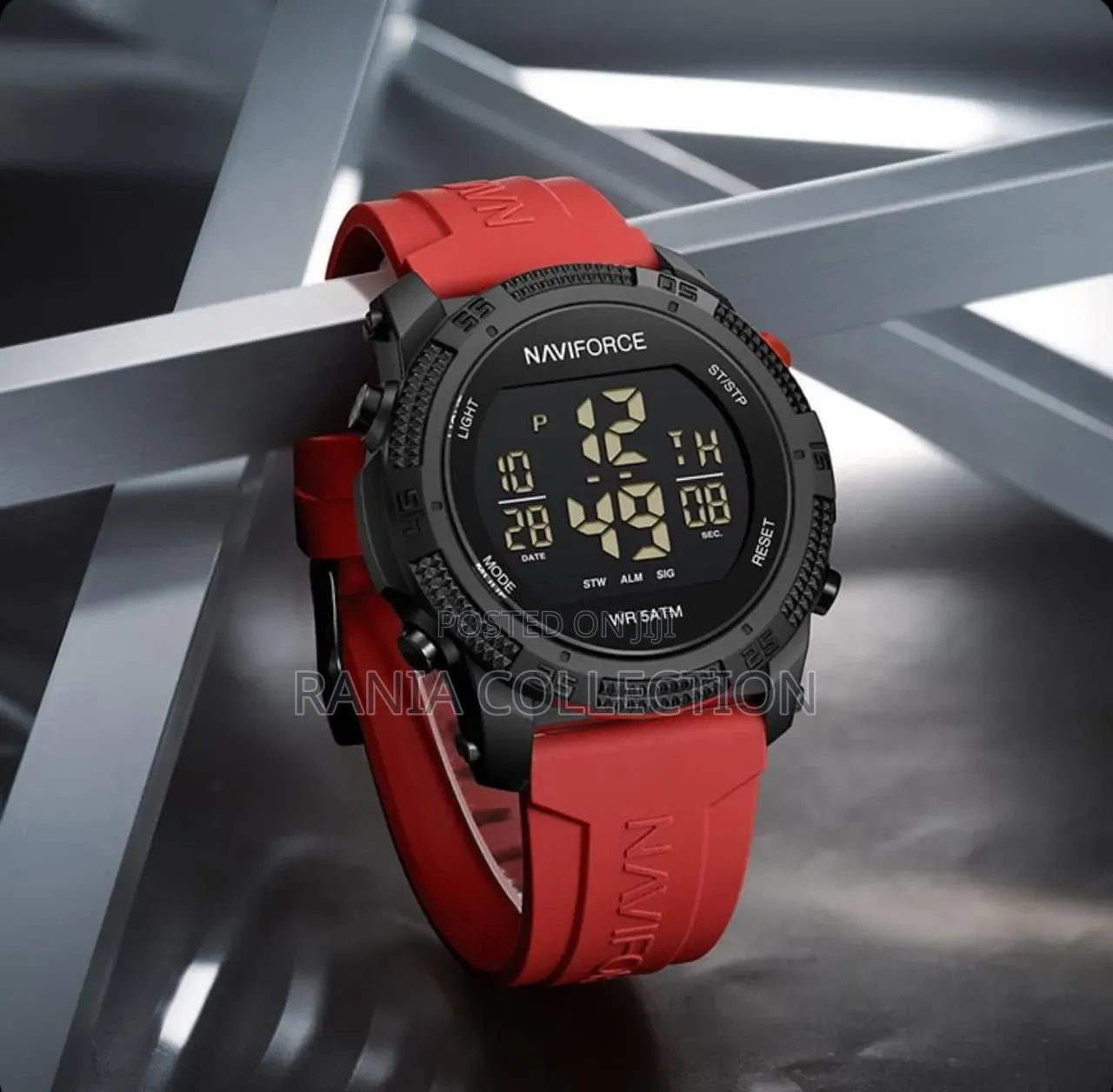 Red Strap Naviforce Unisex Wrist Watch