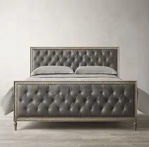 King Size Bed: King Bed With Carved High Back Headboard