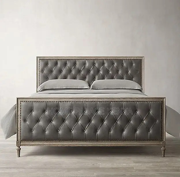 King Size Bed: King Bed With Carved High Back Headboard
