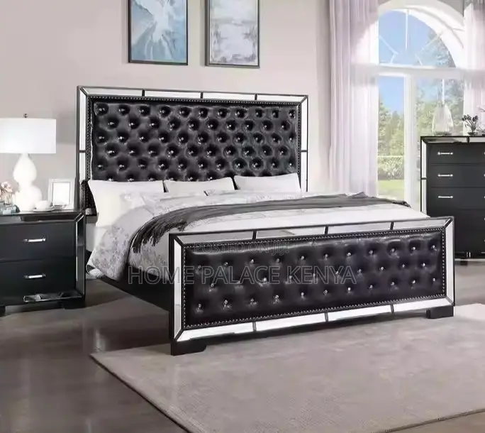 King Size Bed: King Bed With Carved High Back Headboard