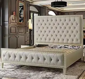 King Size Bed: King Bed With Carved High Back Headboard