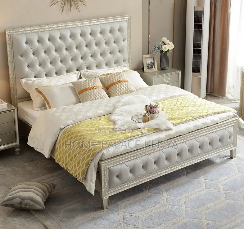 King Size Bed: King Bed With Carved High Back Headboard