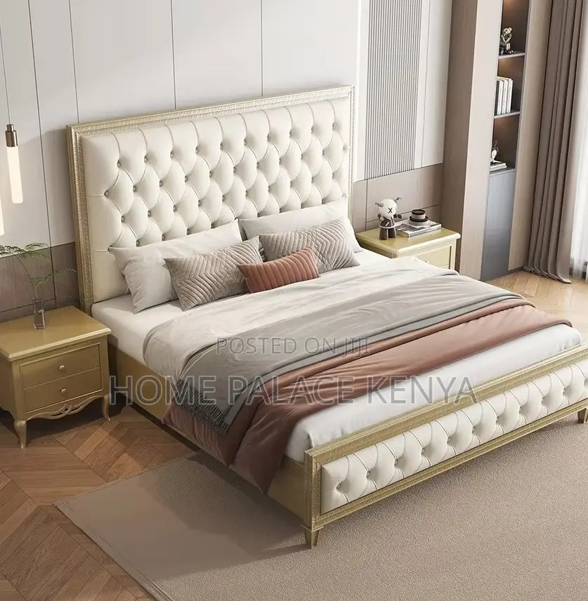 King Size Bed: King Bed With Carved High Back Headboard