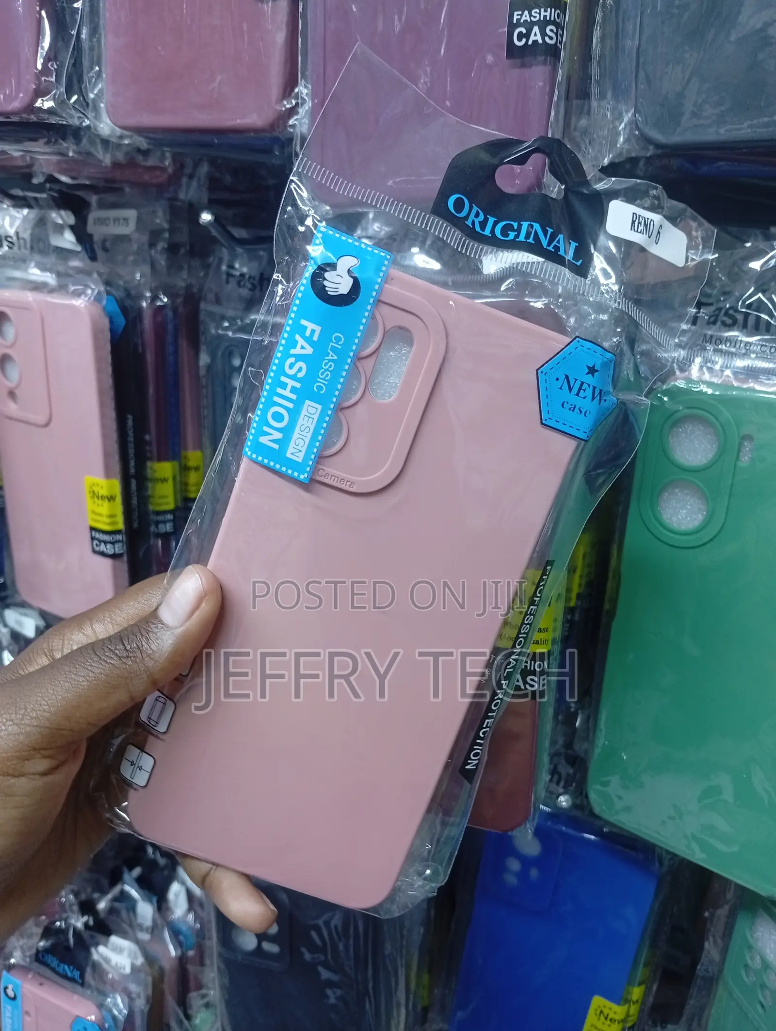 Oppo Reno 6 Light Mauve Matte Finish and a Raised Square Frame Case