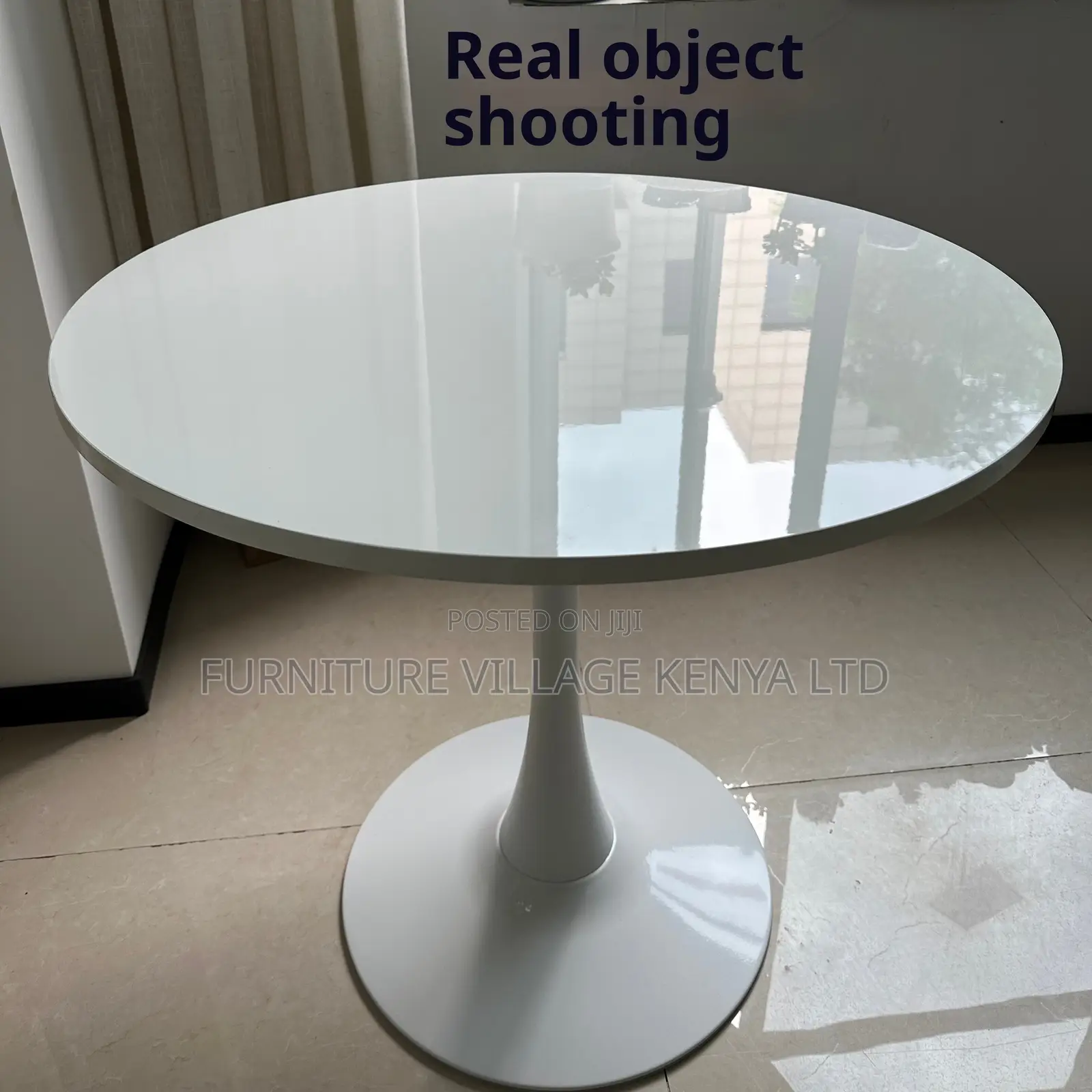 Round White Home Dining Table.