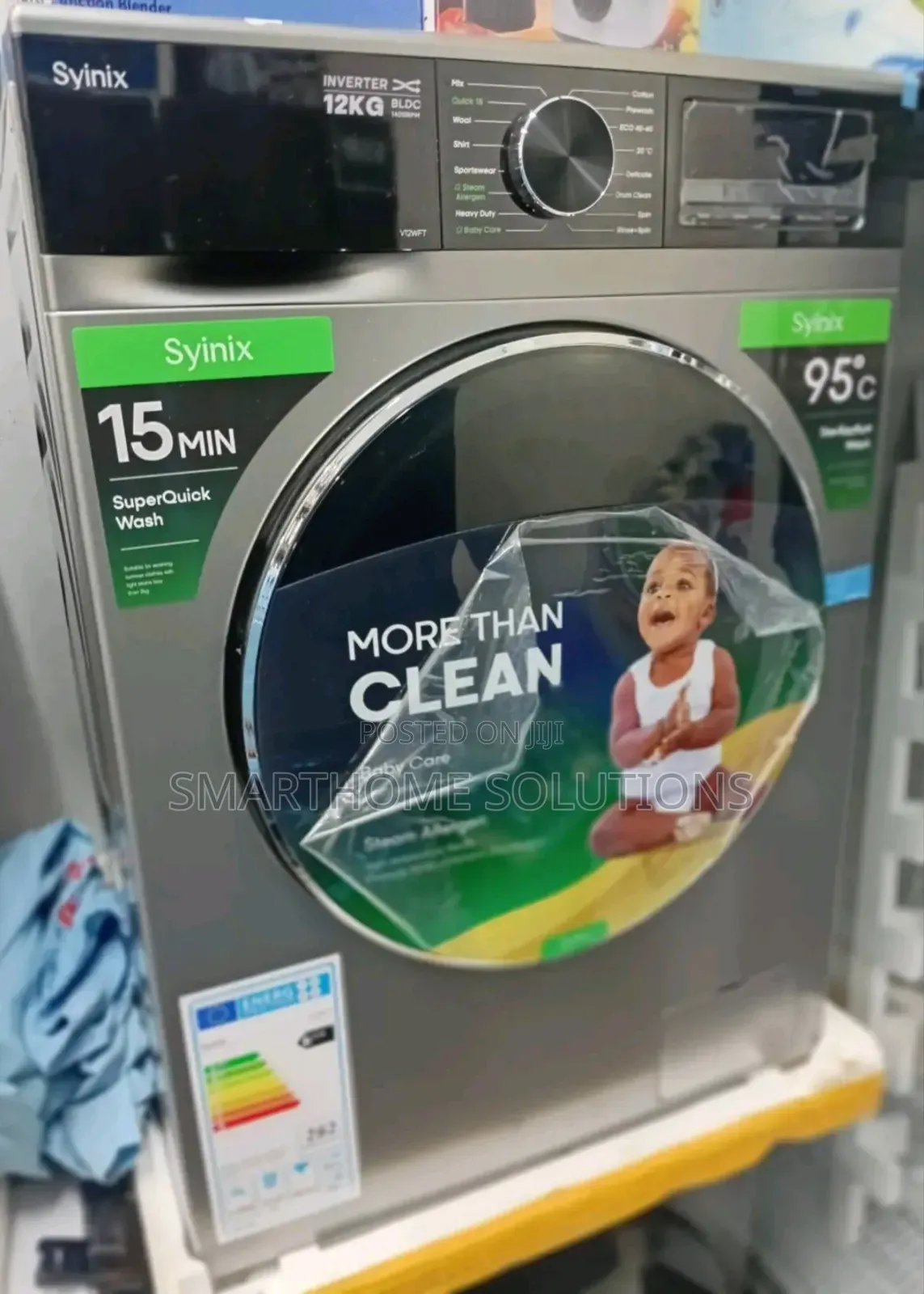 Front Load Washing Machine Syinix 12kg Wash and Spin