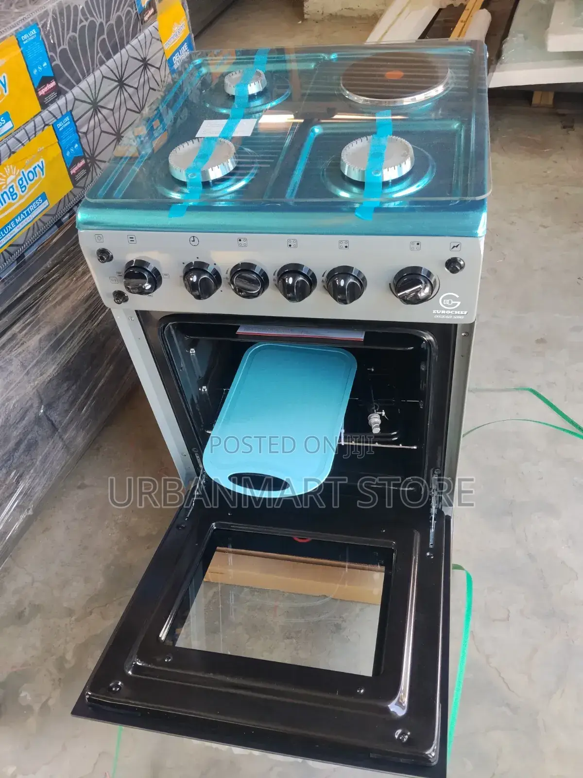 Eurochef Standing Cooker With Free Chopping Board, 3+1