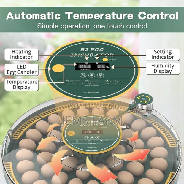 Fully Automatic 52 Egg Incubator Ac/Dc - thumbnail 3