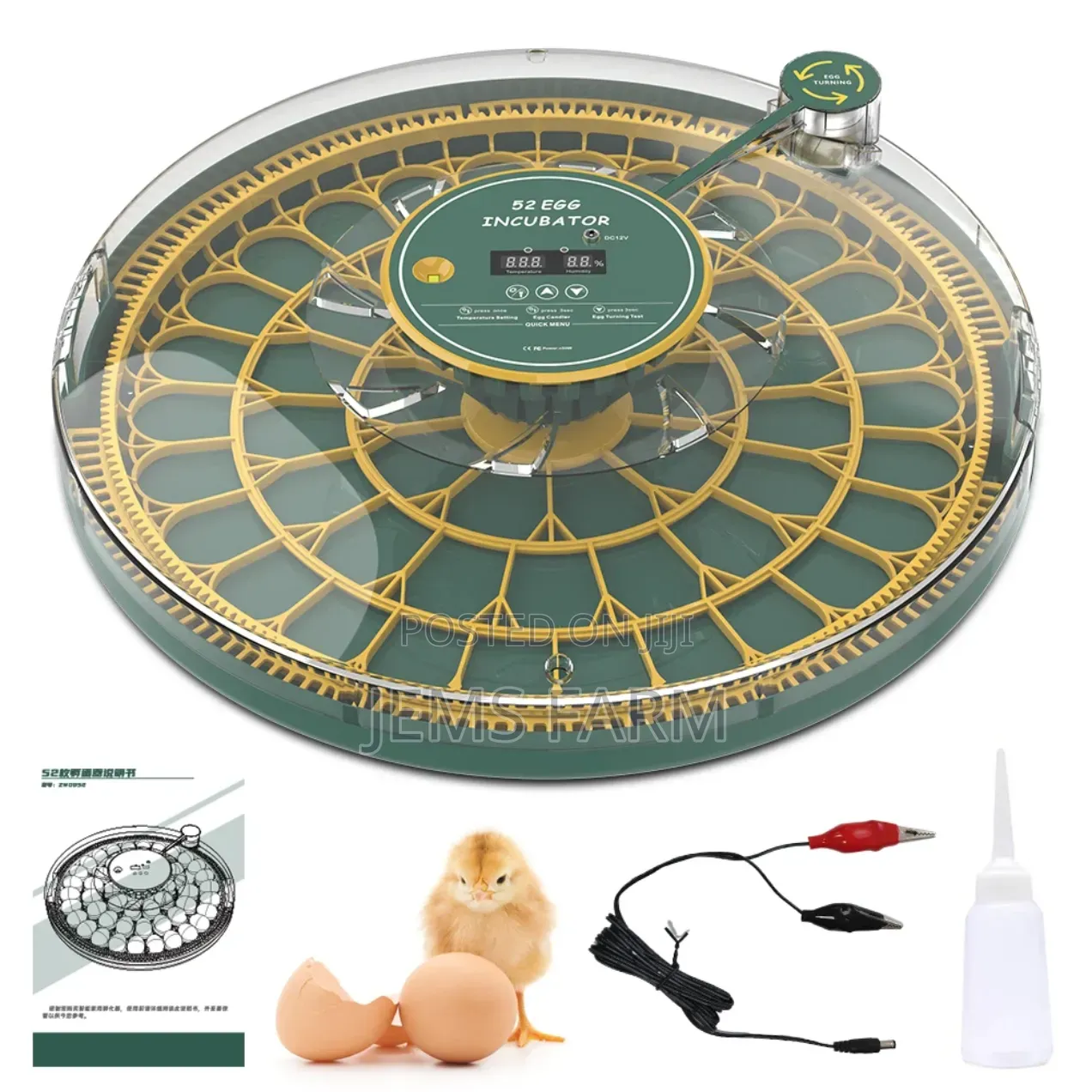 Fully Automatic 52 Egg Incubator Ac/Dc