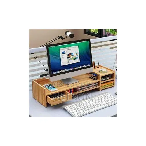 Desktop Computer Bamboo Stand