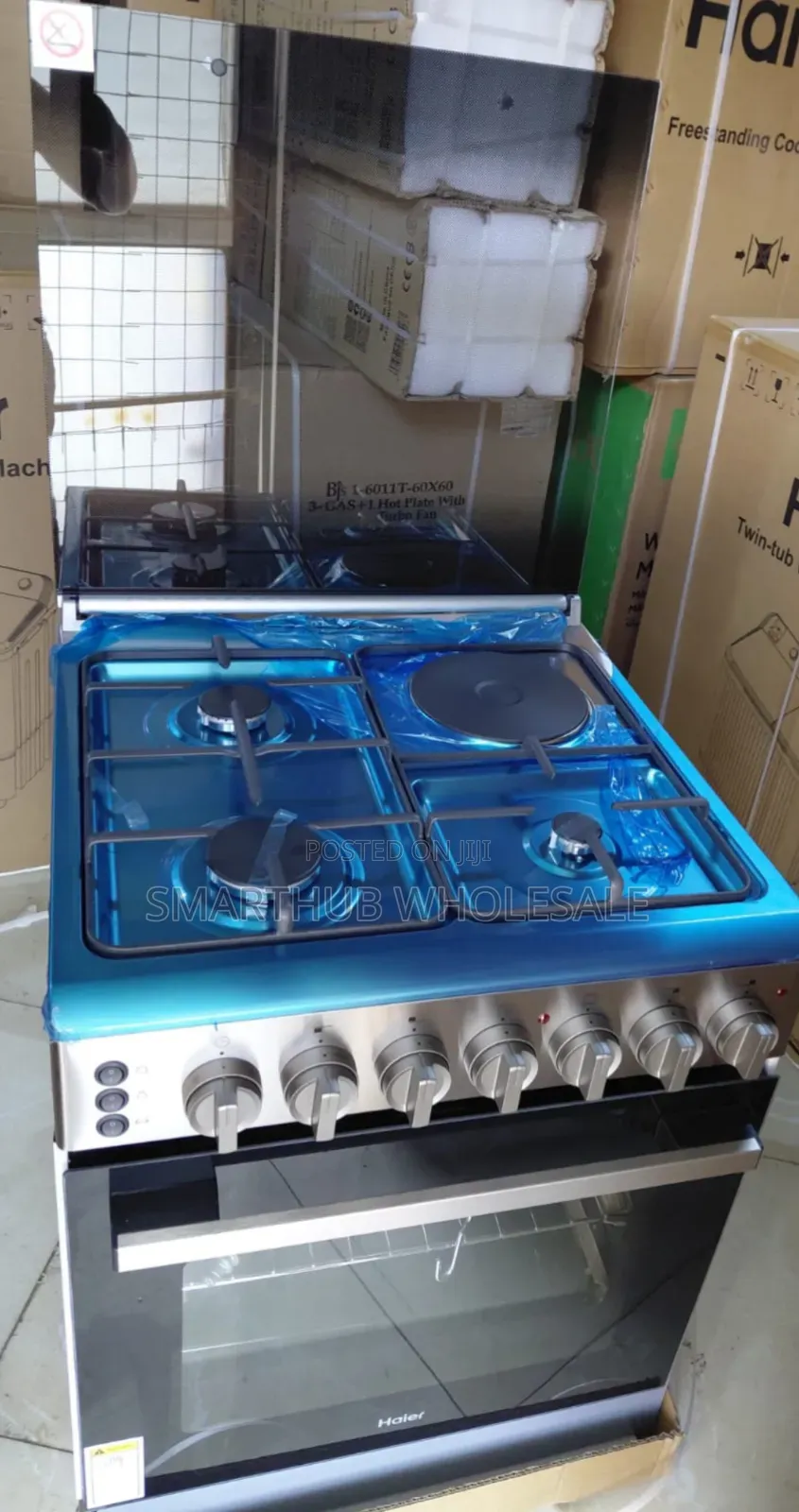 Haier 3g + 1e Standing Cooker (Hre6313cdrss)No Gas Sensor