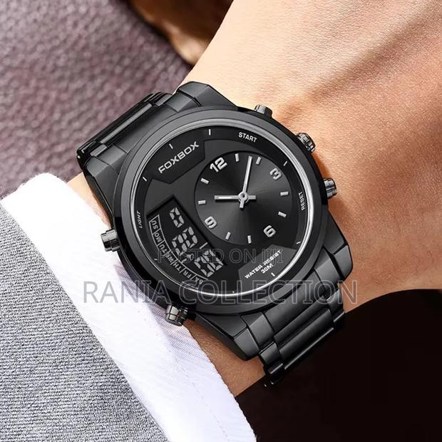 Black Foxbox Dual Time Gents Watch - thumbnail 2