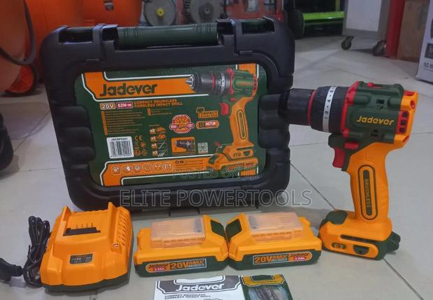 Jadaver 20v Brushless Cordless Impact Drill 62nm With 2 Batteries