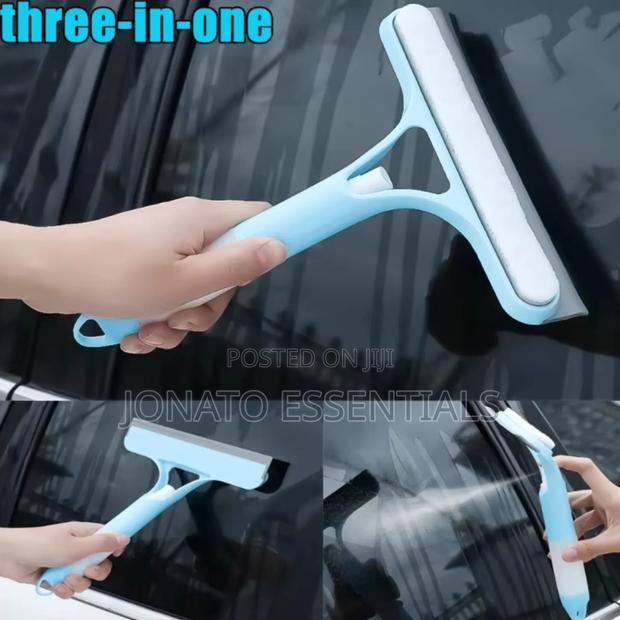 3 in 1 Window Squeegee Cleaner With Built-in Spray Bottle