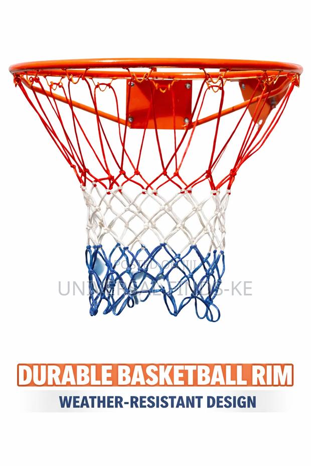 Heavy-Duty Basketball Ring With Tricolor Net