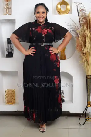 Black Pleated Maxi Dresses