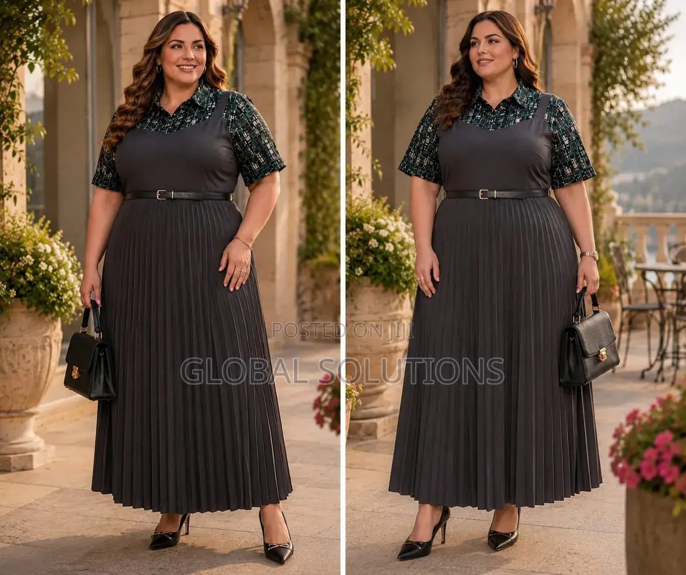 Elegant Long Pleated Dresses