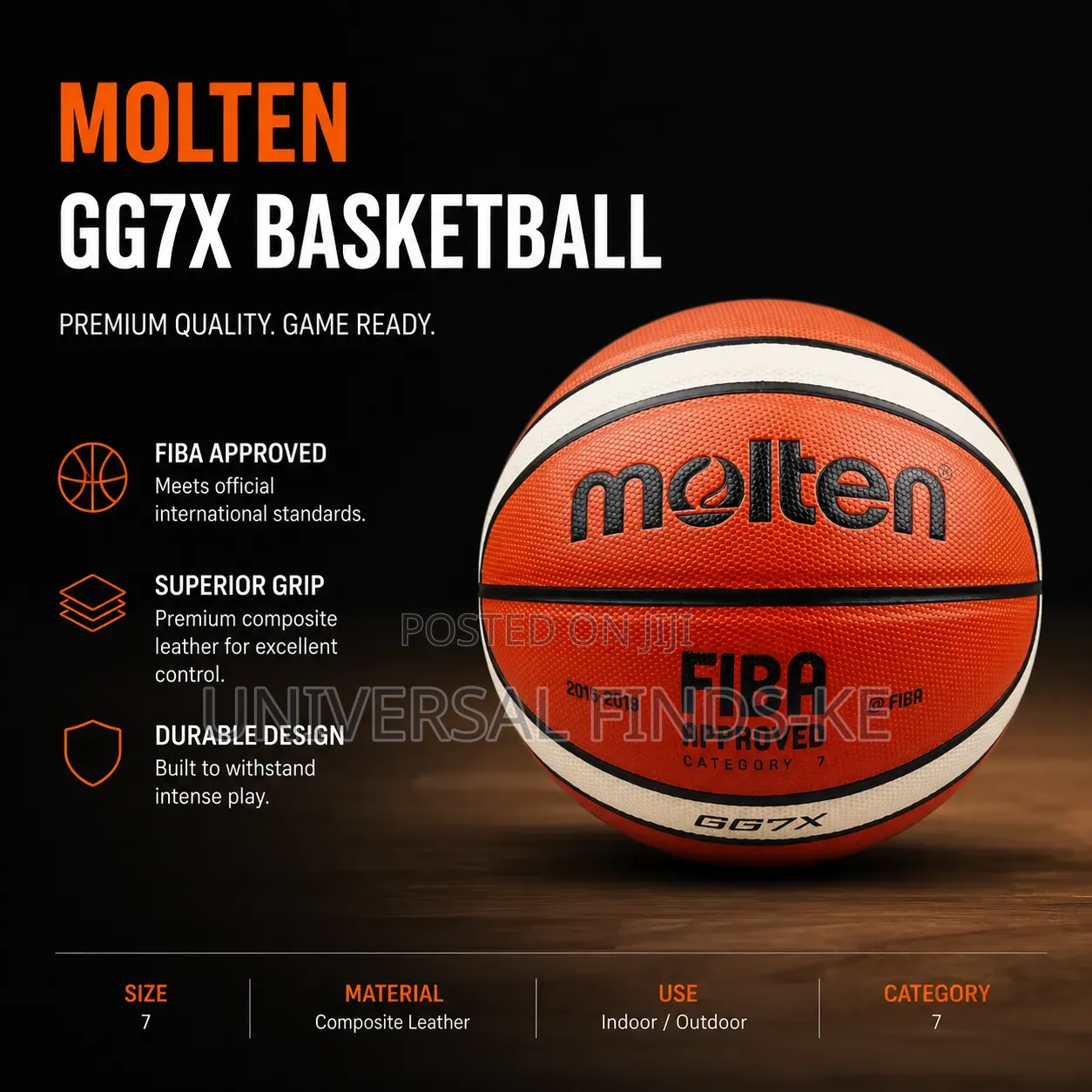 Molten Gg7x Basketball – Size 7 Official Match Ball