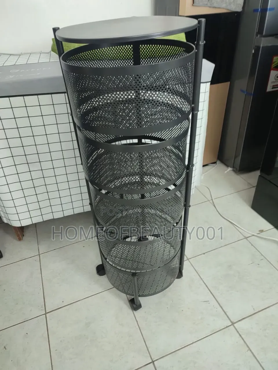 5 Tier Round Design Rotating Fruit Vegetable Rack.