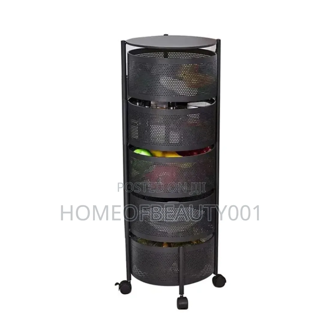 5 Tier Round Design Rotating Fruit Vegetable Rack.