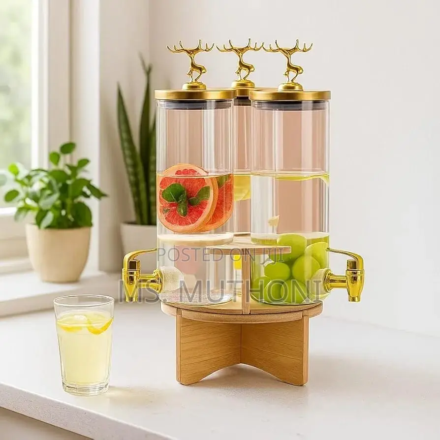 *3cylinder Rotating Glass Beverage Dispenser