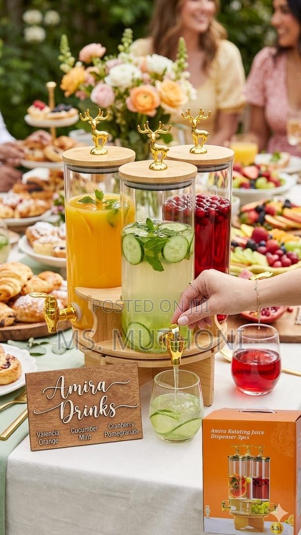 *3cylinder Rotating Glass Beverage Dispenser
