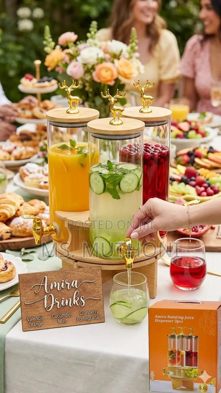 *3cylinder Rotating Glass Beverage Dispenser
