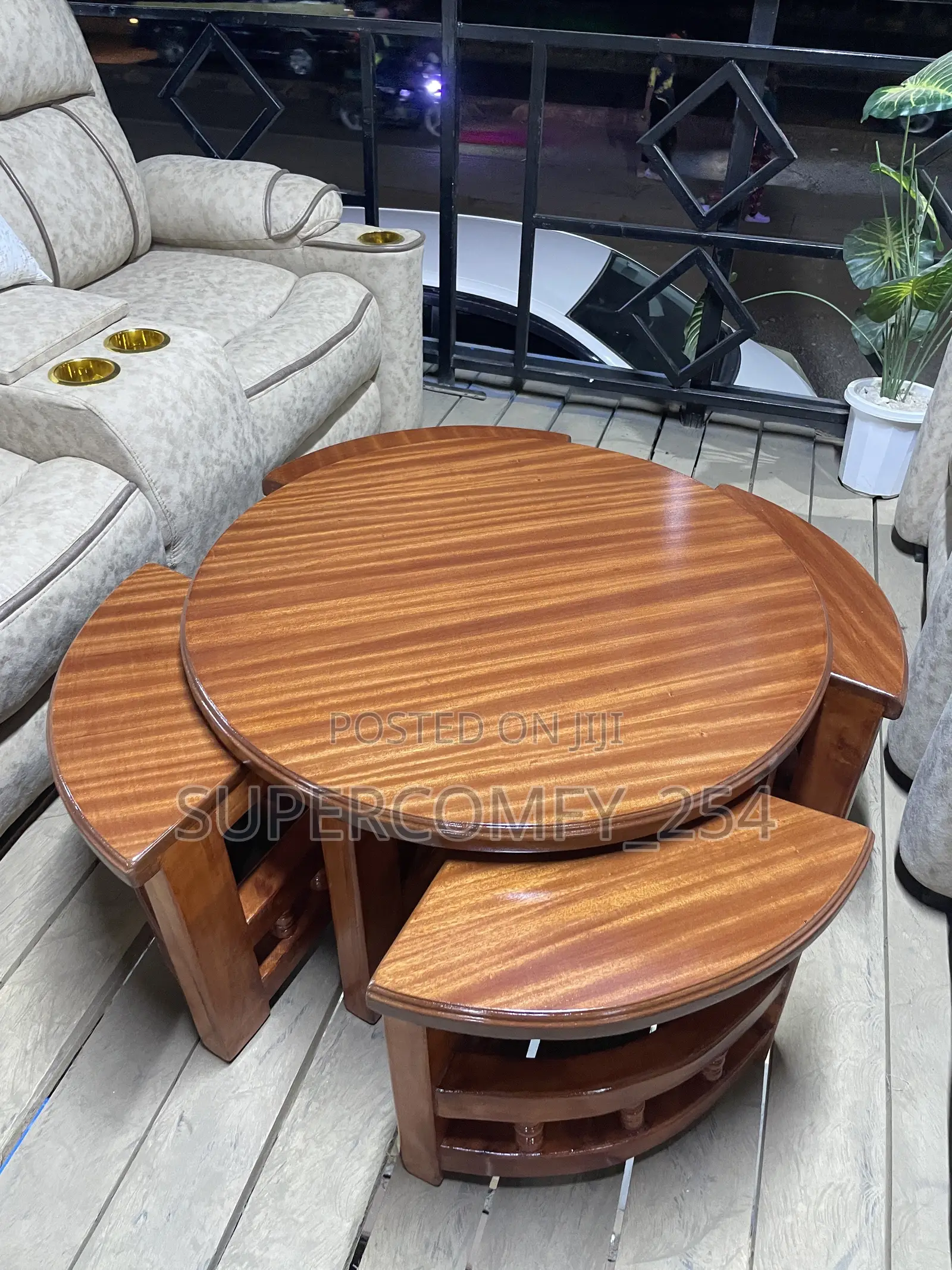Mahogany 4 in 1 Coffee Table Set