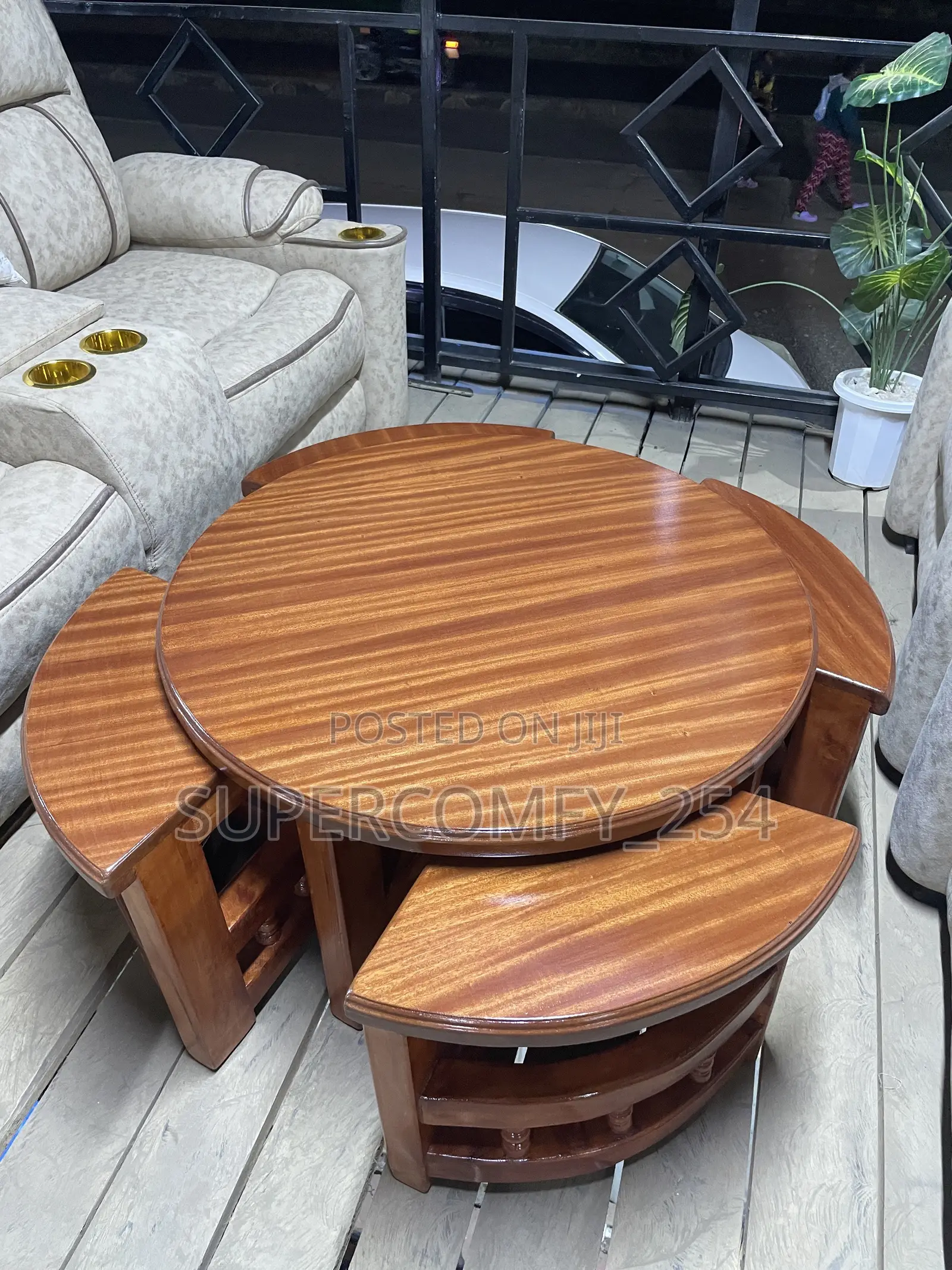 Mahogany 4 in 1 Coffee Table Set