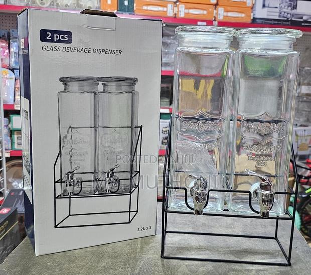 *Vintage Double Glass Drink Dispenser With Stand - thumbnail 3