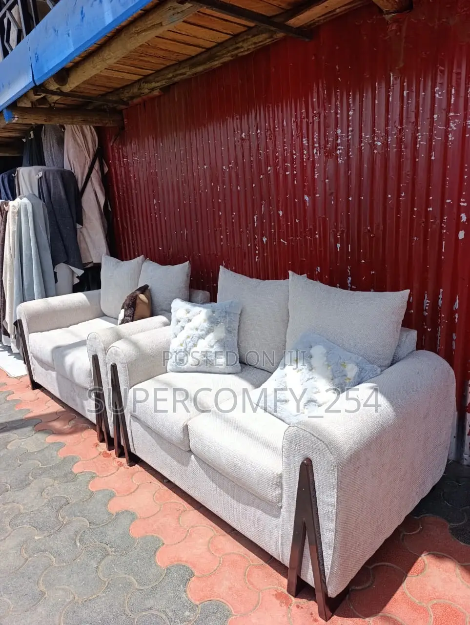 Wooden Detailed Modern Sofa