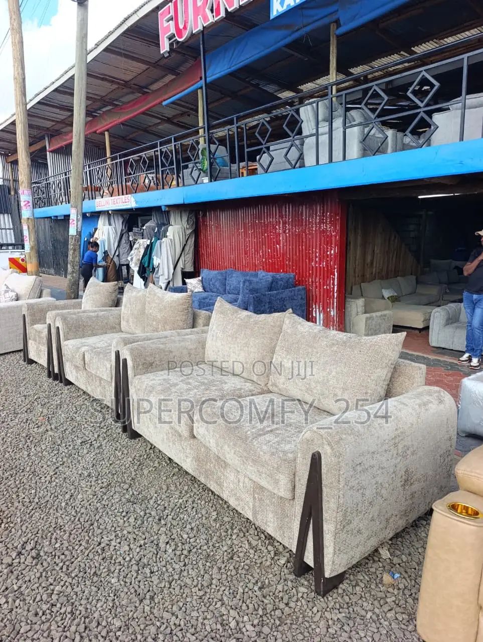 Wooden Detailed Modern Sofa