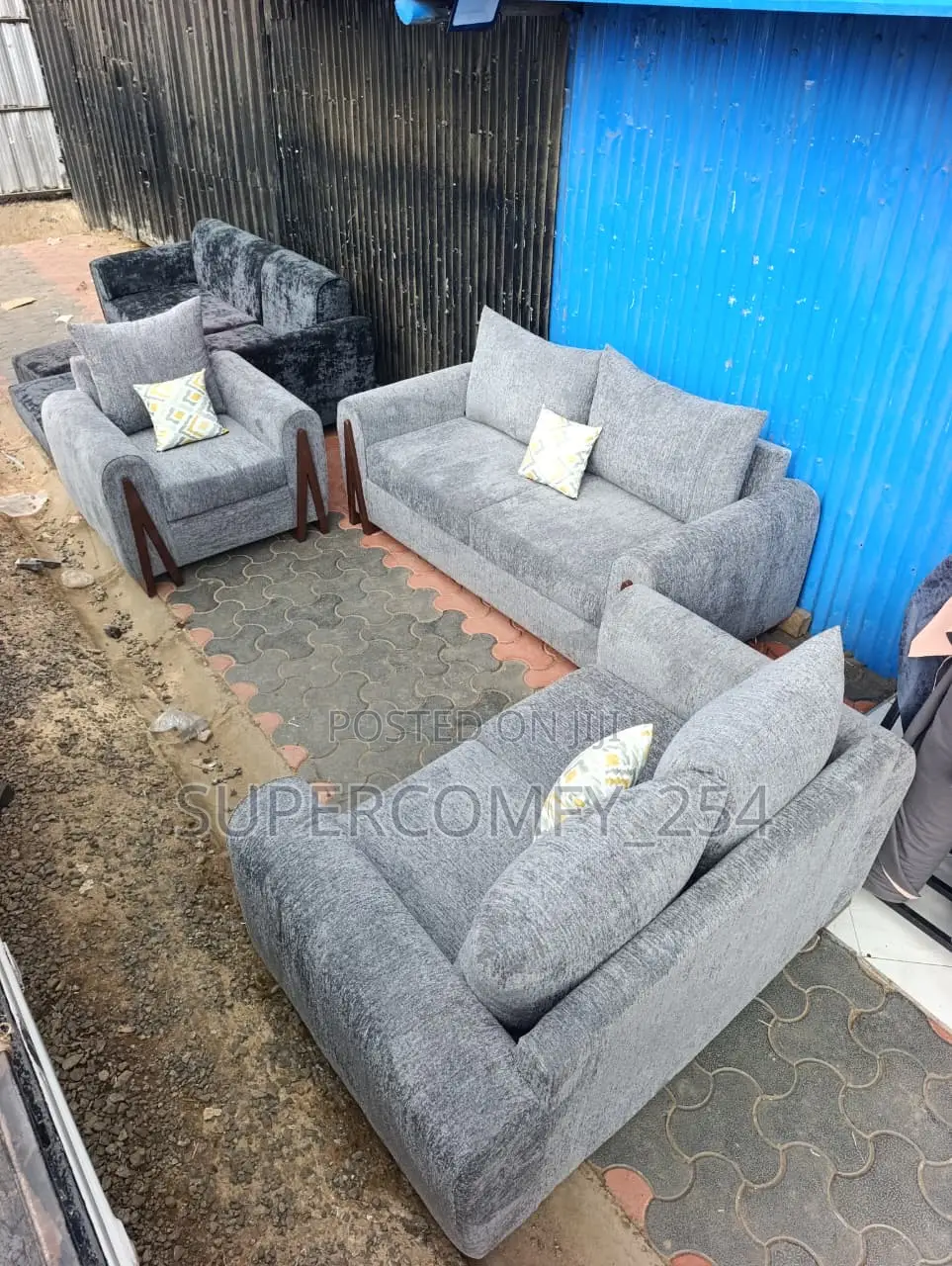 Wooden Detailed Modern Sofa