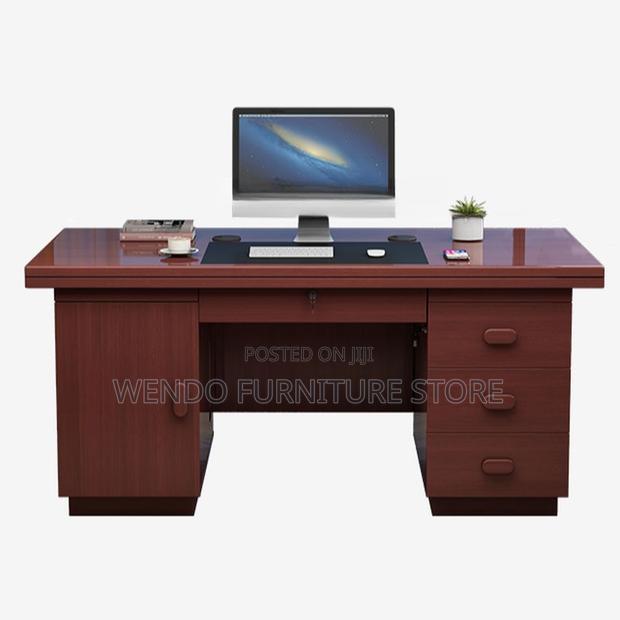 Office Desk; 1.4m Executive Strong Mahogany Home Study Desk - thumbnail 4