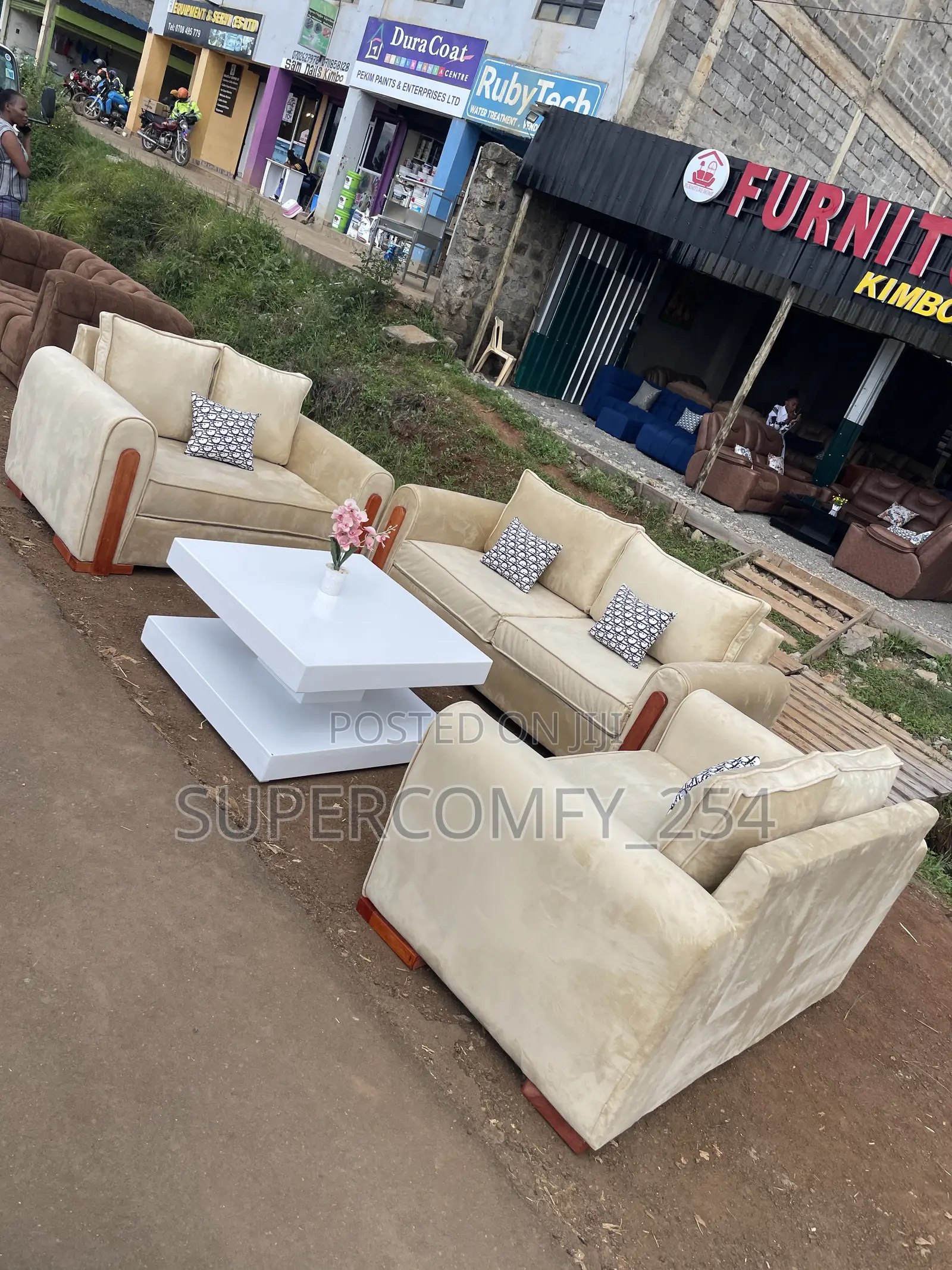 Wooden Detailed Modern Sofa