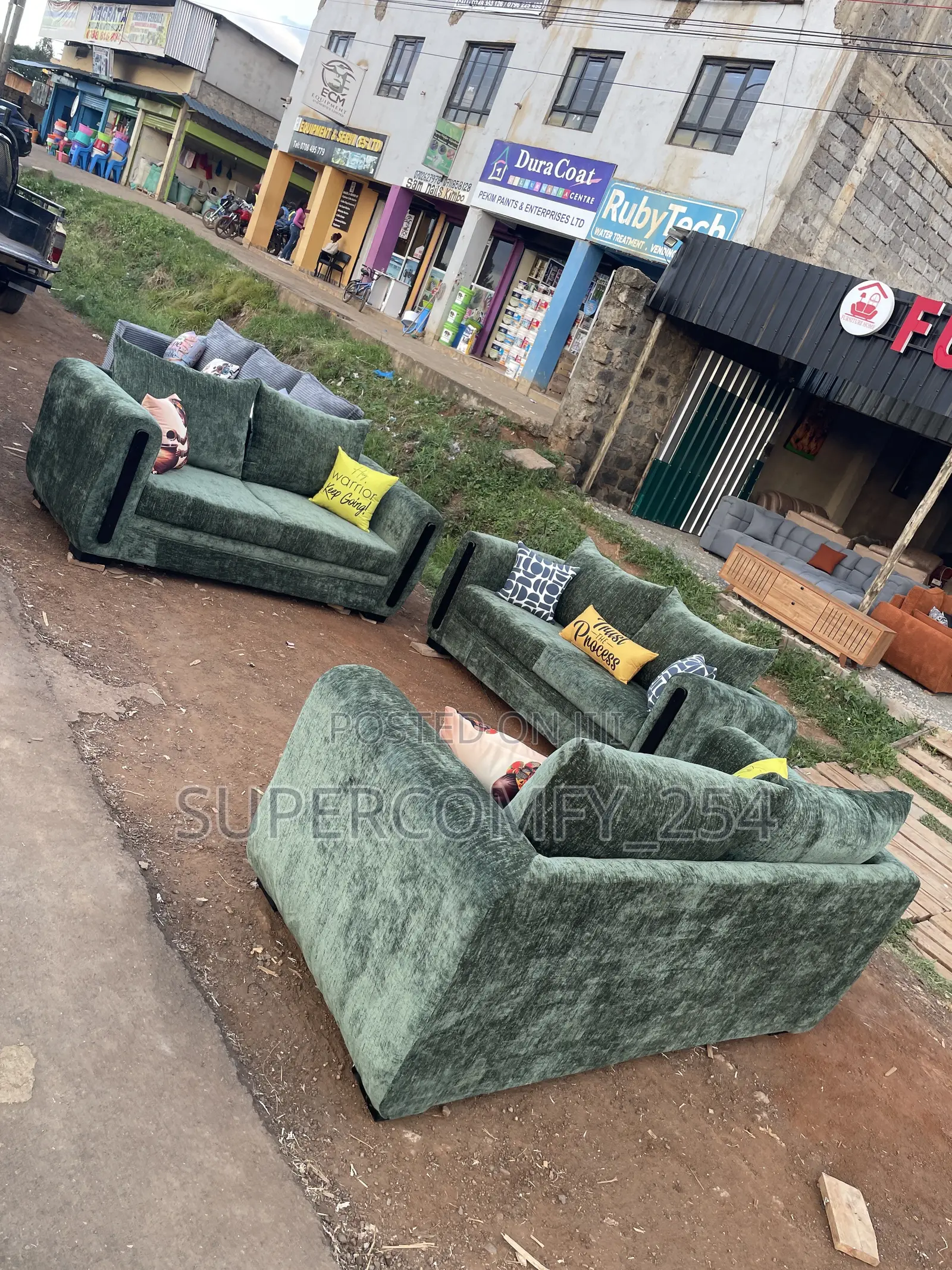 Wooden Detailed Modern Sofa