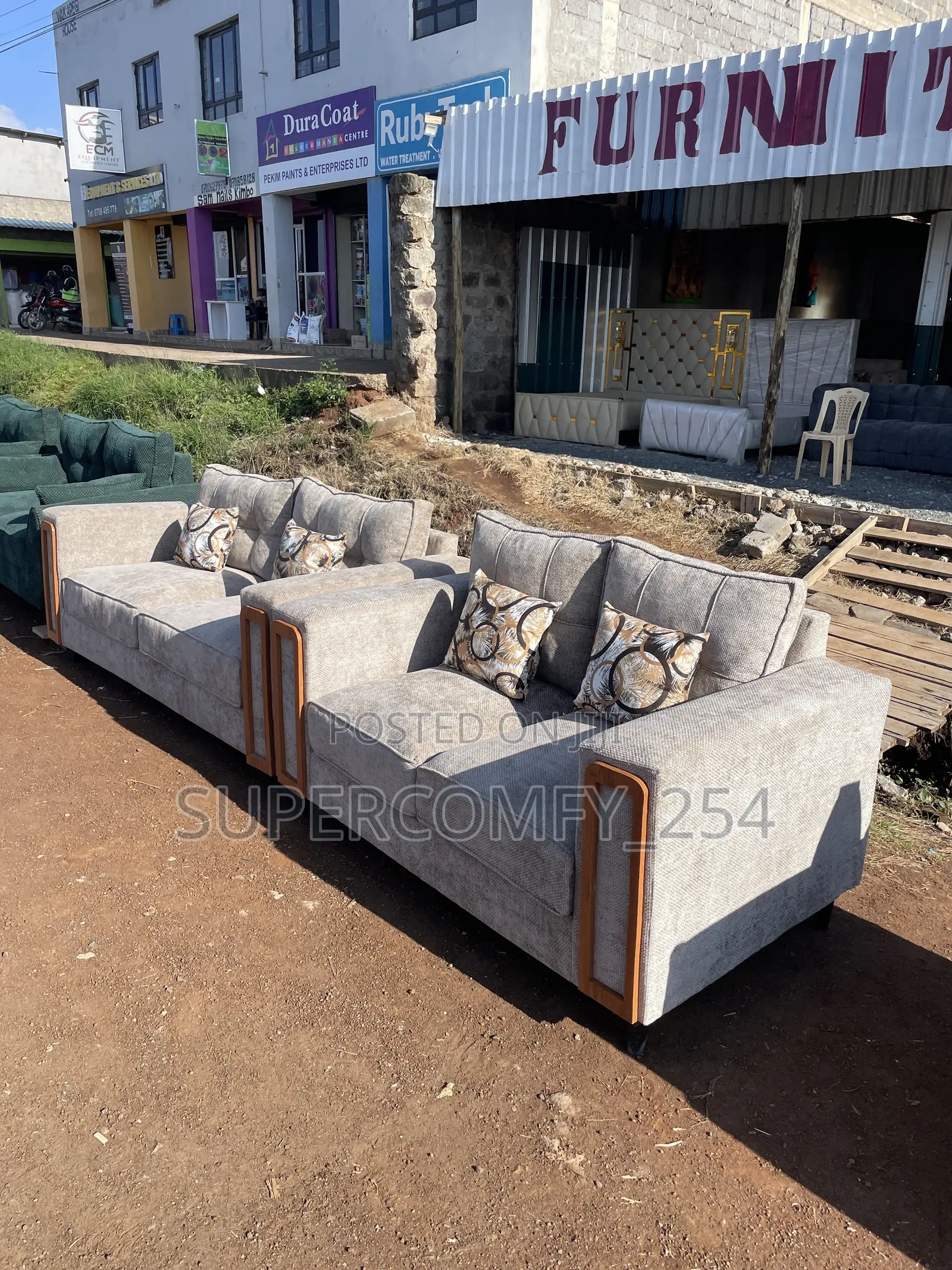 Wooden Detailed Modern Sofa
